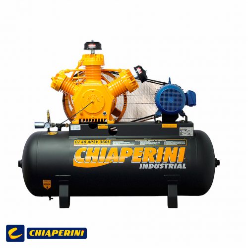 Compressor de ar alta pressão 40 pcm 360 litros - Chiaperini CJ 40 AP3V 360L