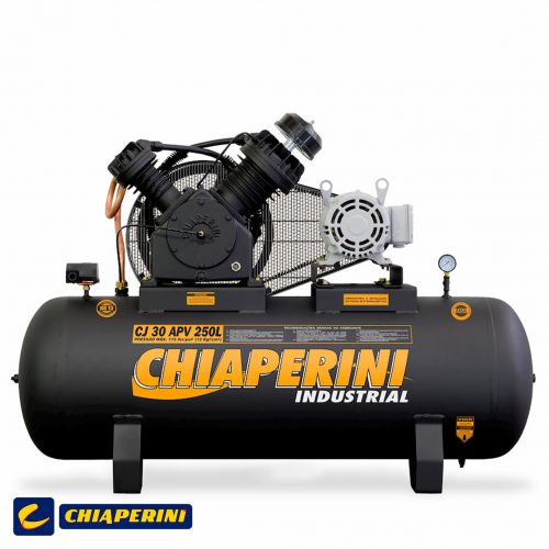 Compressor de ar alta pressão 30 pcm 250 litros - Chiaperini CJ 30 APV 250L