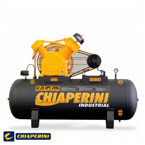 Compressor de ar alta pressão 25 pcm 250 litros - Chiaperini CJ 25 APV 250L