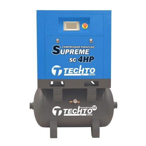 Compressor de Parafuso Sobre Reservatório 4hp 10bar - Techto Supreme SC 4HP 150L